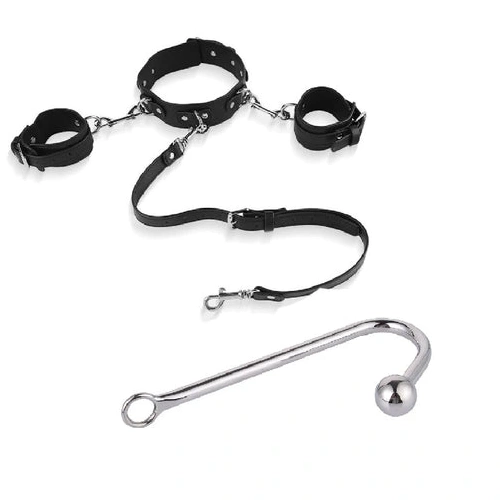 Anal Hooks Collar with Hook 5334 Anal and Beaded Cuffs Elegant 0925